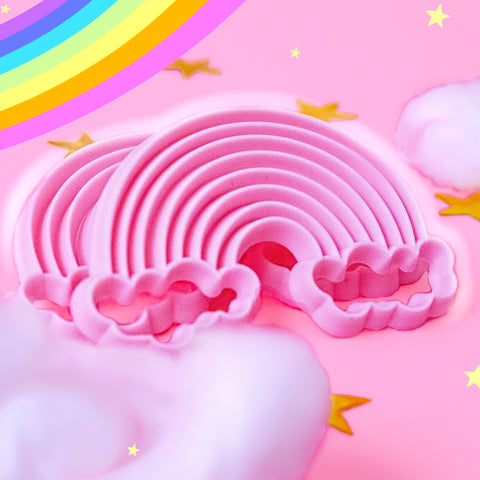Juego de Cortadores para Fondant de Arcoíris con Nubes (2 pz)