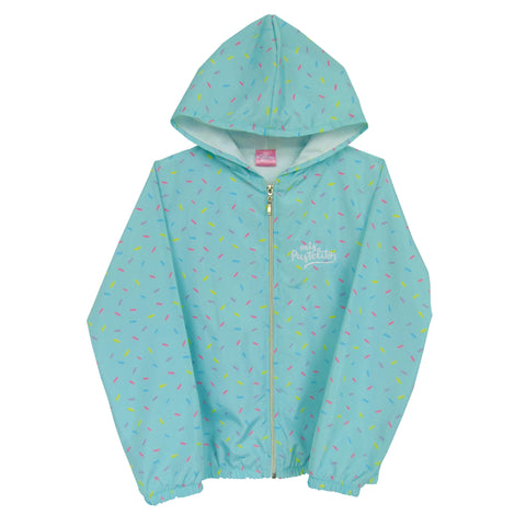 Chamarra Rompevientos con Capucha Color Menta