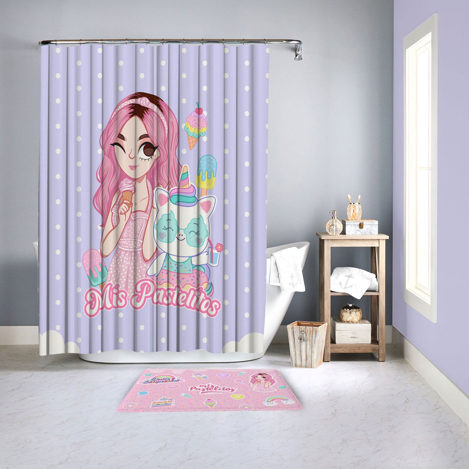 Cortina de Baño Mis Pastelitos