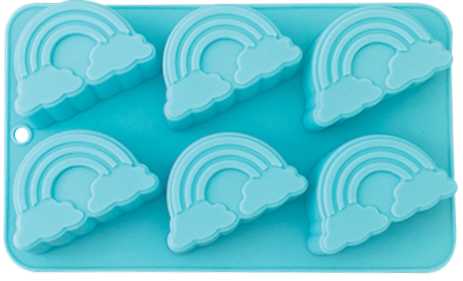 Molde de Silicón Arcoíris de 6 Cavidades