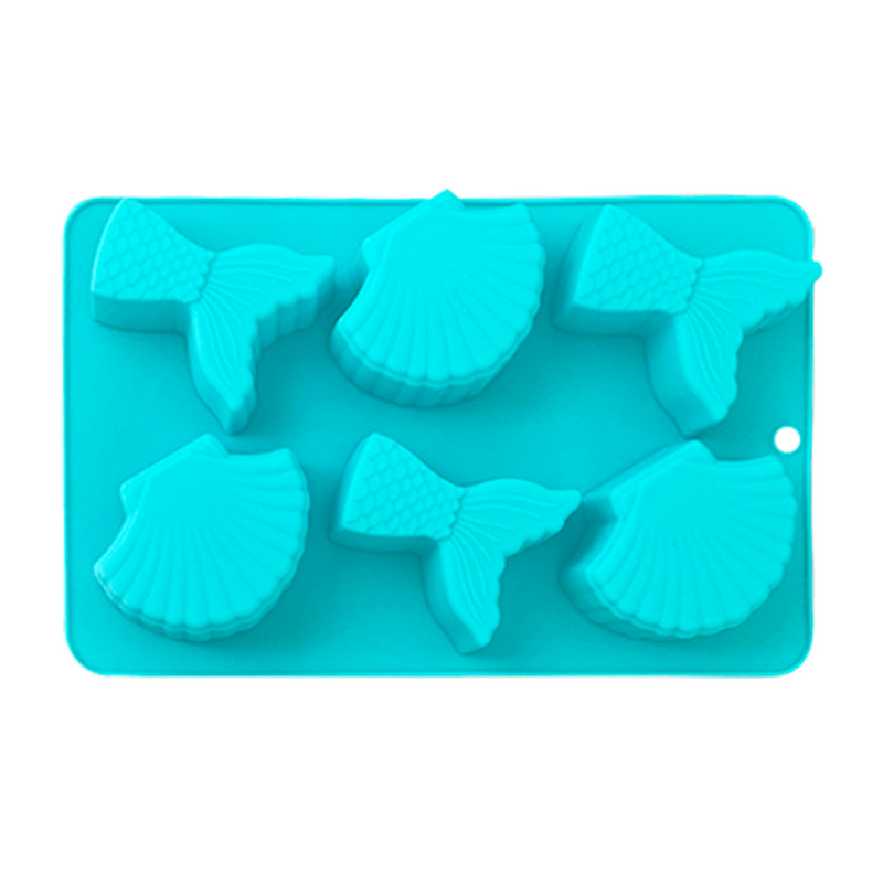 Molde de Silicón Cola de Sirena y Concha de 6 Cavidades - Mis Pastelitos