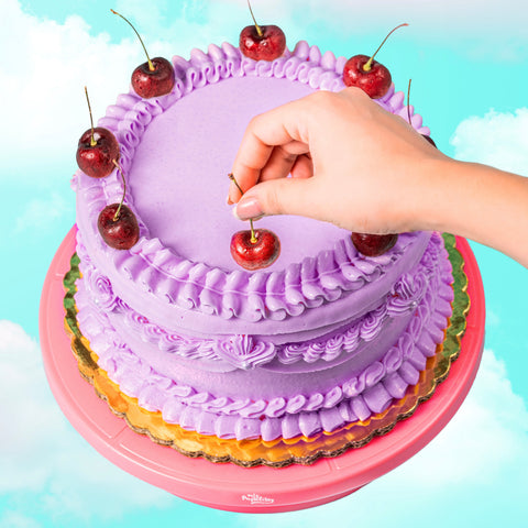 Base Giratoria Plástica Rosa 28cm – Cake Studio Mty