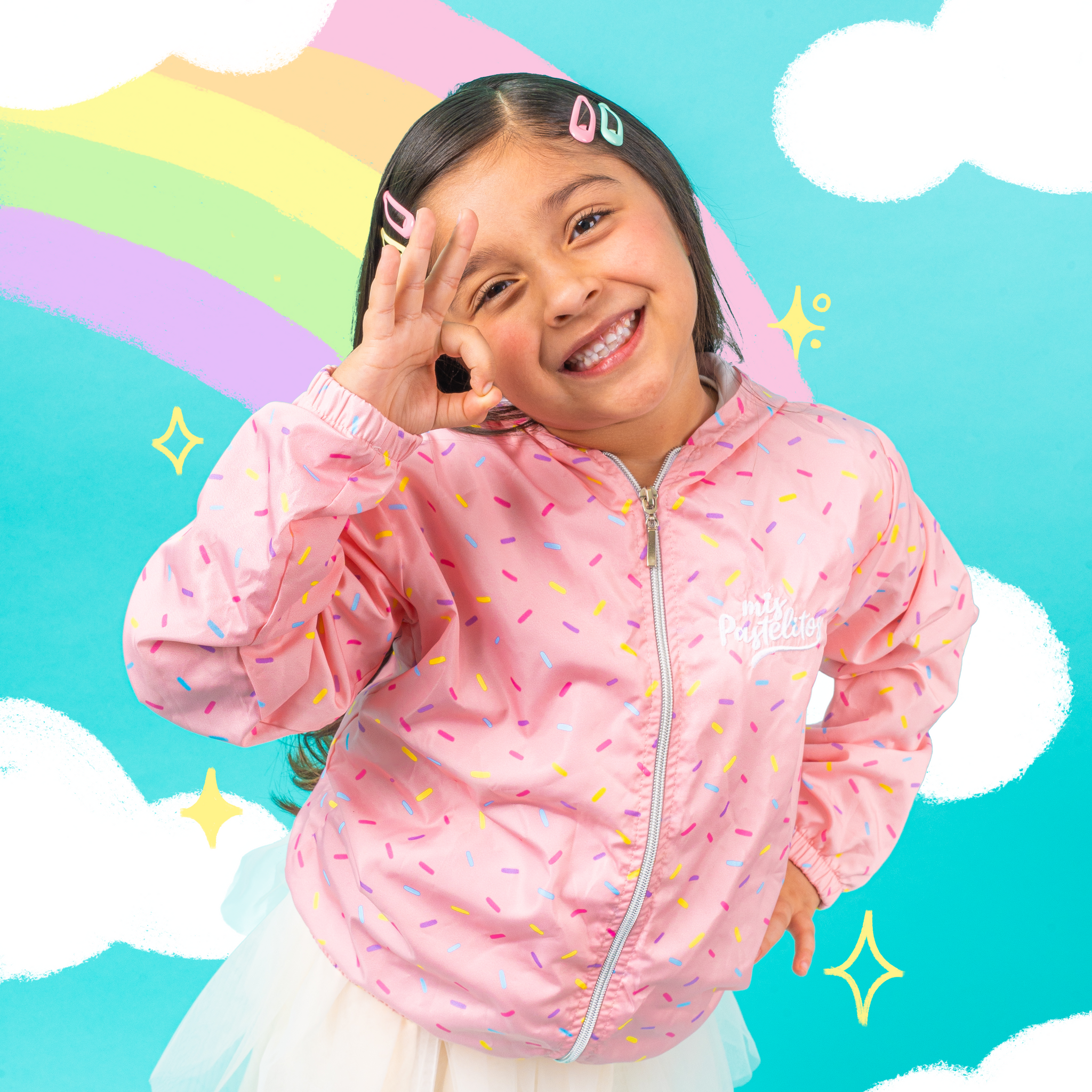 Chamarra Rompevientos con Capucha Color Durazno