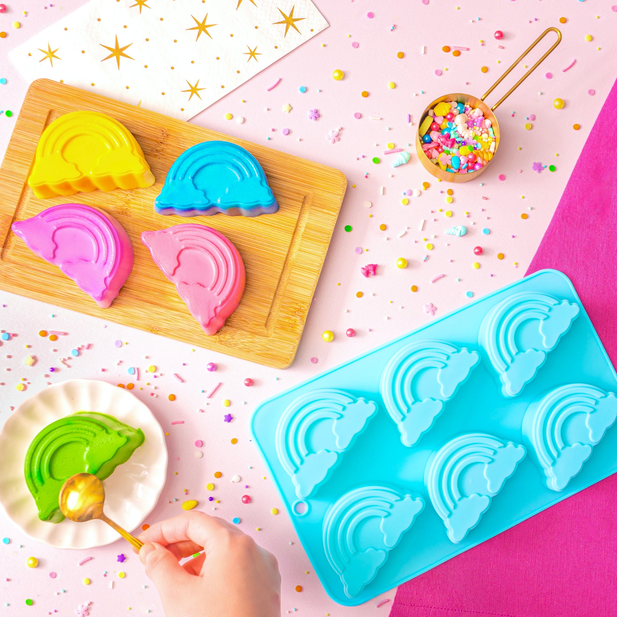 Molde de Silicón Arcoíris de 6 Cavidades